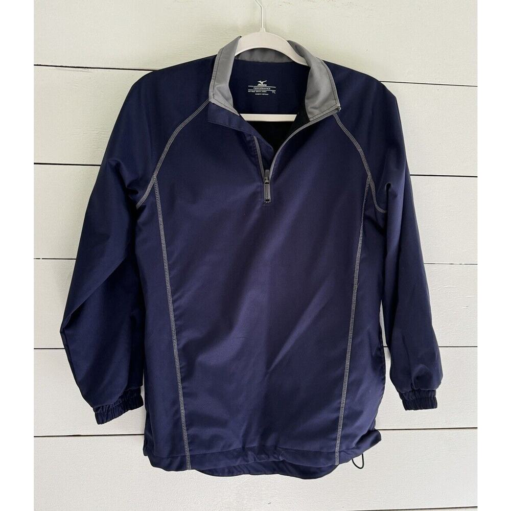 Mizuno 1/4 Zip Pullover Shirt Navy Blue Size Youth Large